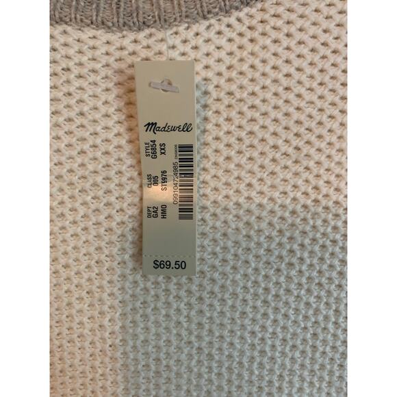 Madewell NWT XXS Oversize Cream/Beige Open Style Back Knit Sweater Lightweight - Picture 4 of 5